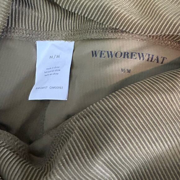 WeWoreWhat Chain High Rise Ribbed Green Leggings NWT Sz Medium Gold Chain Detail - Picture 12 of 15